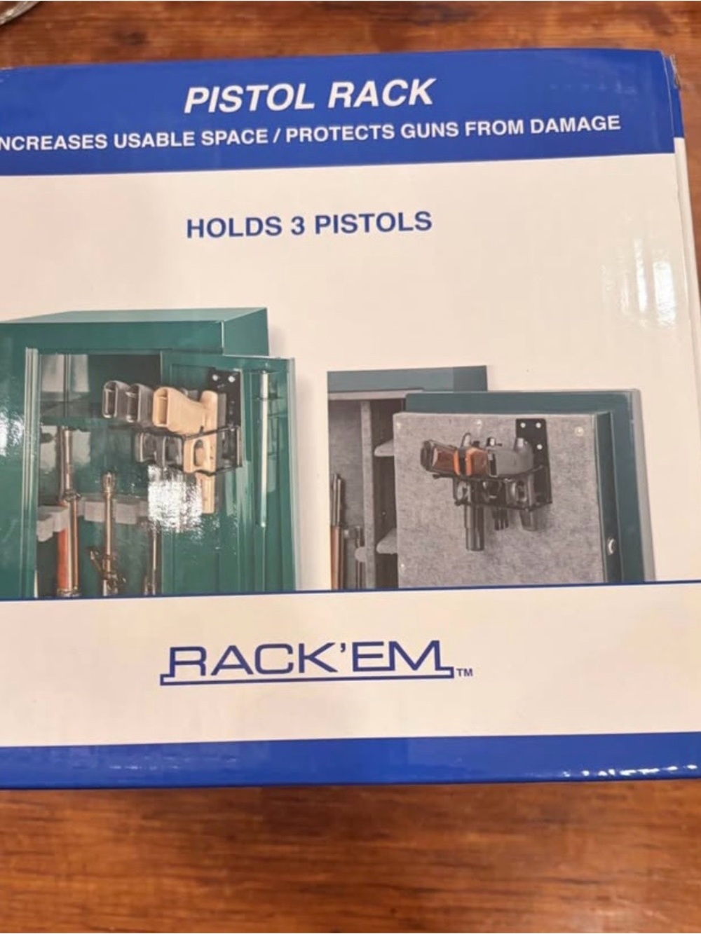 Rack'Em Pistol Rack Holds 3 Pistols - Green